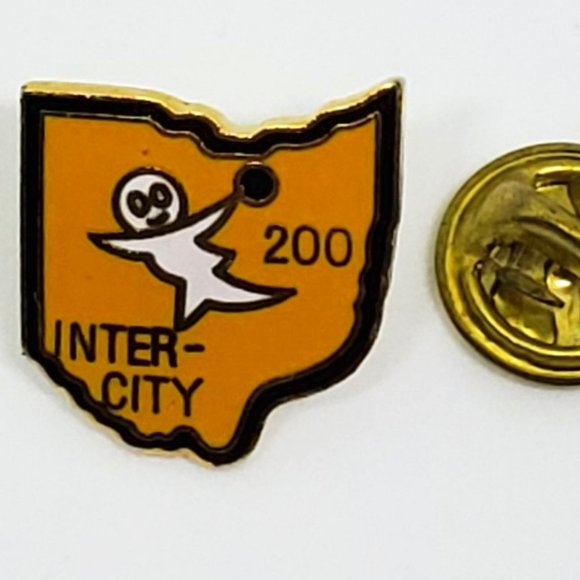 Ohio State Shape Intercity Bowling 200 Score GHOST Full Color Enamel Pin - Picture 2 of 5